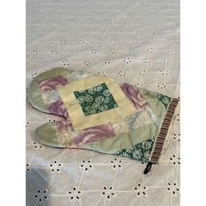 Retro Quilted Oven Glove | Patchwork & Bold Floral | Handmade